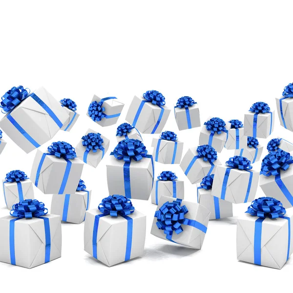 3d render of falling christmas presents — Stock Photo, Image