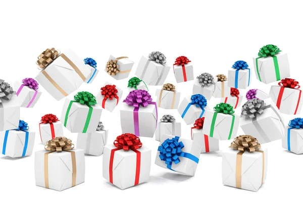 3D render düşen Noel hediye