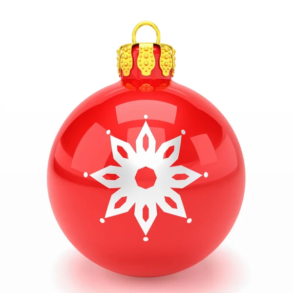 3D-Render - rote Christbaumkugel auf weißem Hintergrund — Stockfoto