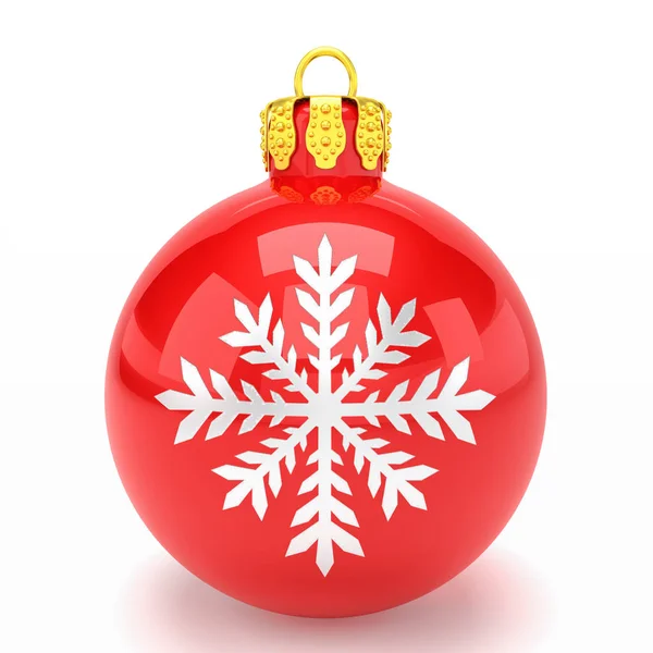 3d render - red christmas bauble over white background — Stock Photo, Image