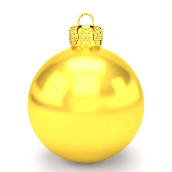 3d render - golden christmas bauble over white background — Stock Photo, Image