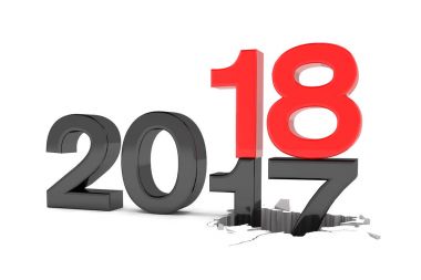 kırmızı beyaz üzerine siyah ve 18 2017 sayı 3D render 