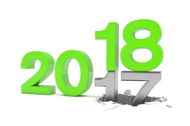 2017-18 sayılar beyaz arka plan üzerinde 3D render.