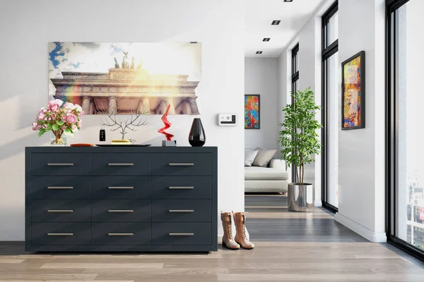 3d - Kleiderschrank in einer modernen Wohnung — Stockfoto