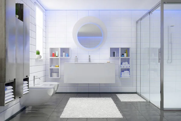 3D render av moderna badrum — Stockfoto