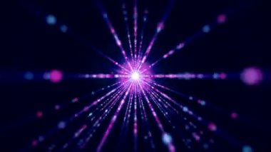 Video Animasyon flash ve mavi, pembe ışık ışınları - soyut artalan