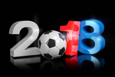 3D render - Rusya 2018 - futbol - futbol - topu