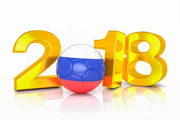 3D рендеринг - Россия 2018 - футбол - футбол - мяч — стоковое фото