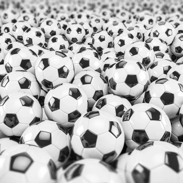 3d render - pelotas de fútbol —  Fotos de Stock