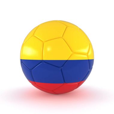 3D render - Rusya 2018 - Futbol Kolombiya bayrak ile