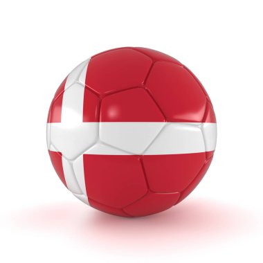 3D render - Danimarka bayrağı ile Rusya 2018 - futbol