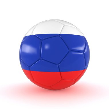 3D render - Rusya 2018 - Futbol Rusya bayrağı ile