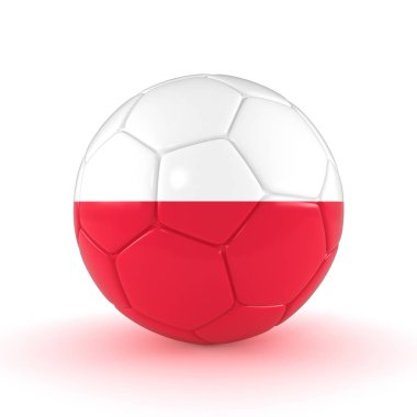 3D render - Rusya 2018 - Futbol Polonya bayrağı ile