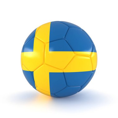 3D render - İsveç bayrağı ile Rusya 2018 - futbol