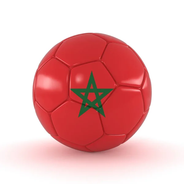 3d render - Rusia 2018 - Fútbol con bandera de Marruecos — Foto de Stock