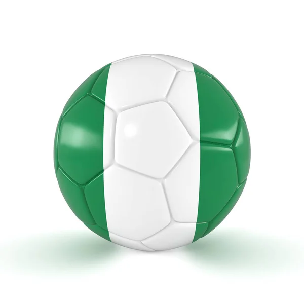 3d render - Rússia 2018 - Futebol com bandeira da Nigéria — Fotografia de Stock