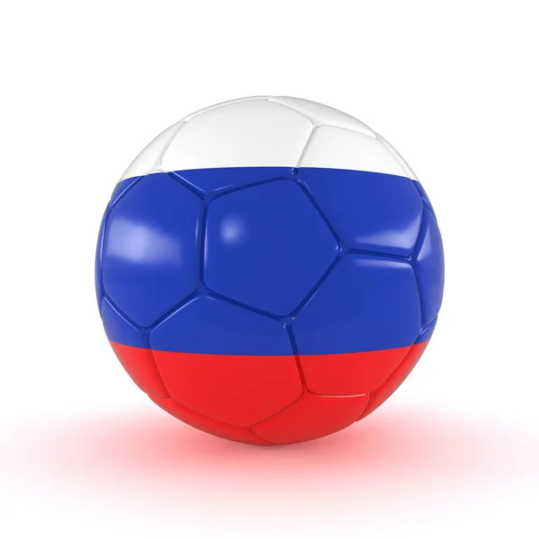 3D render - Rusland 2018 - voetbal met Rusland vlag — Stockfoto