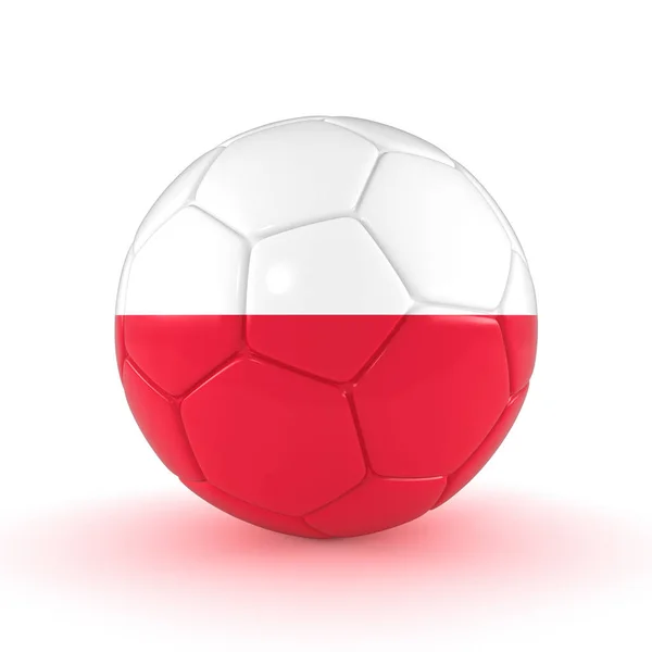 3d render - Rusia 2018 - Fútbol con bandera de Polonia —  Fotos de Stock