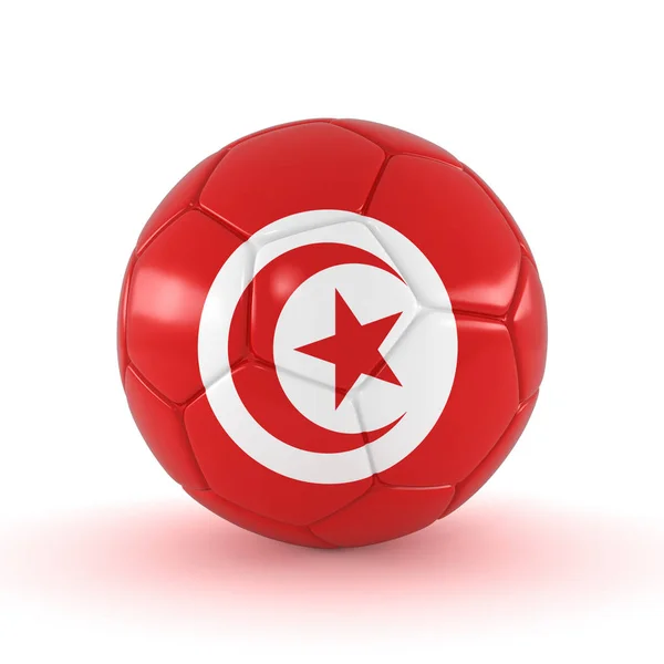 3d render - Rússia 2018 - Futebol com a bandeira da Tunísia — Fotografia de Stock