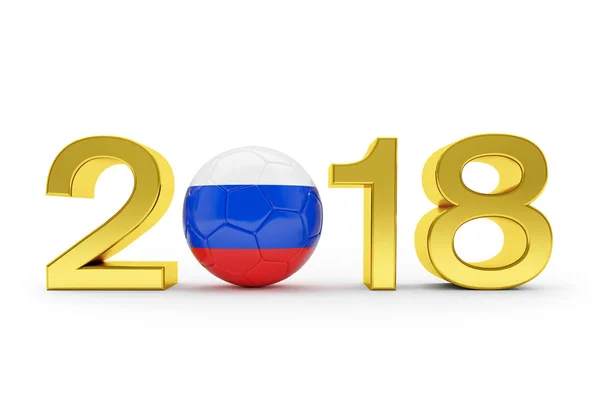 3d render - Rusia 2018 - fútbol - fútbol - pelota —  Fotos de Stock