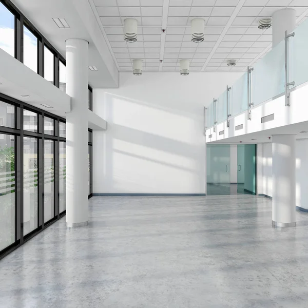 3D render - prázdné kancelářská budova - moderní architektura — Stock fotografie