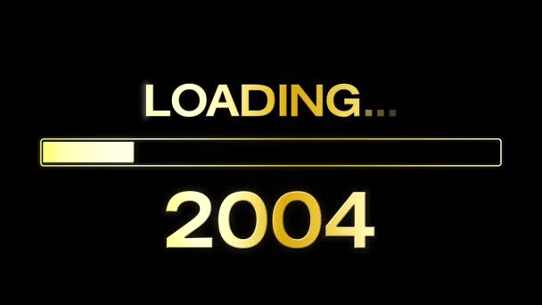 暗い背景に2020をロードするメッセージと金でバーをロードするビデオアニメーション 新年のコンセプト 新年2020を表します — ストック動画