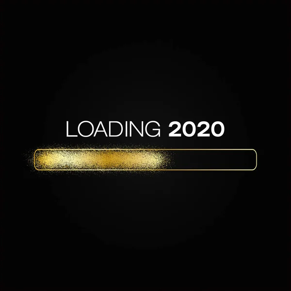 Завантаження панелі в золоті з завантаженням повідомлення 2020 — стокове фото