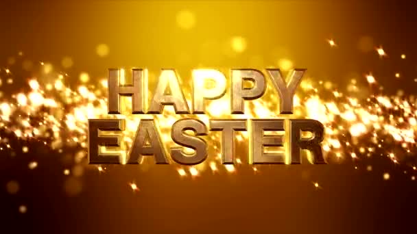 Video Animation Bokeh Background Gold Message Happy Easter Gold — 비디오