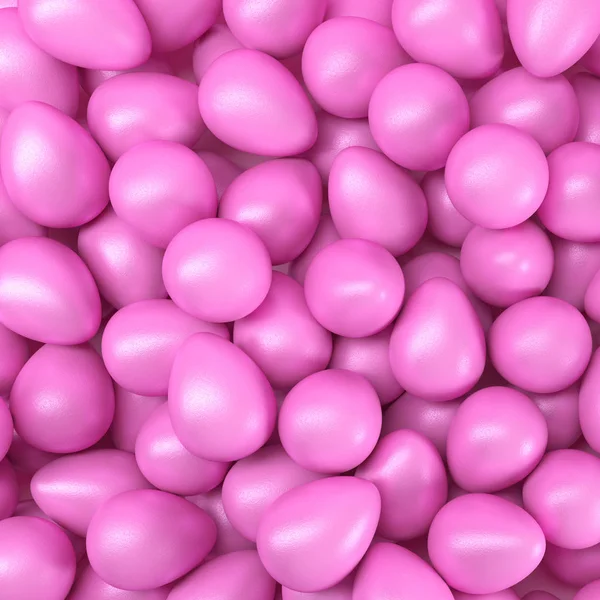 3d rendu de nombreux oeufs de Pâques en rose — Photo