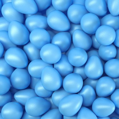 Bir sürü mavi Paskalya yumurtası.