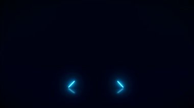 Yansıyan zeminde mavi renkte parlayan neon çizgilerin video animasyonu. - Özet arka plan - Lazer gösterisi