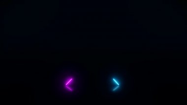Yansıyan zeminde mavi ve morumsu parlak neon çizgilerin video animasyonu. - Özet arka plan - Lazer gösterisi