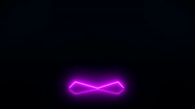 Yansıyan zeminde mavi ve morumsu parlak neon çizgilerin video animasyonu. - Özet arka plan - Lazer gösterisi