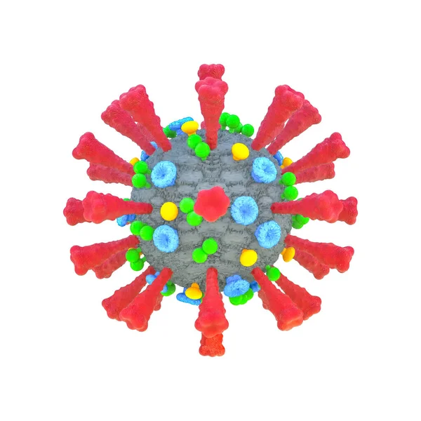 Beyaz Arkaplandaki Koronavirüsün Görüntüsü Sars Cov — Stok fotoğraf