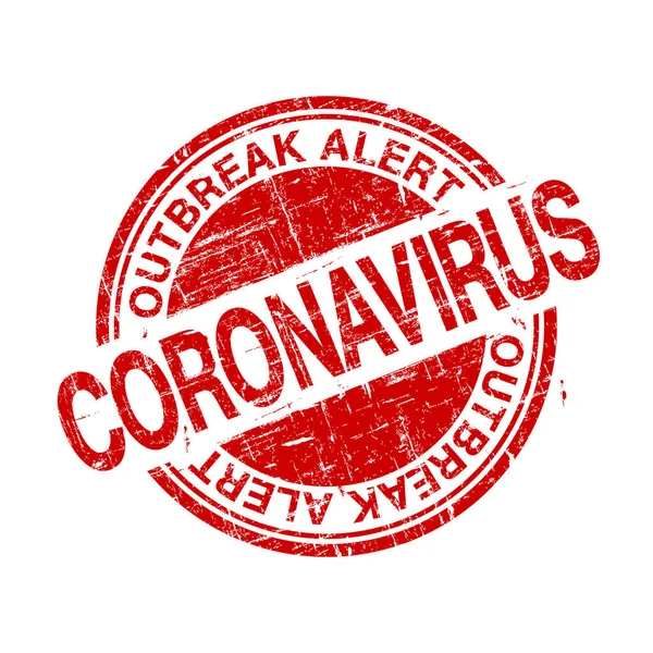 Coronavirus 信息的贴有邮票的文字图解 白色背景上的红色疫情警报 Covid Sars Cov — 图库照片