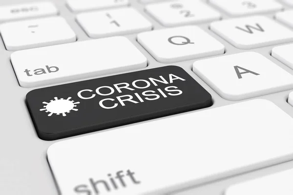 Render Keyboard Black Key Message Corona Crisis Coronavirus — Stock Photo, Image