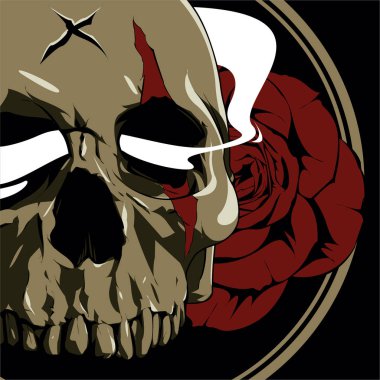 Kurukafa 'nın çizim vektörü grafiği. Tasarım giysileri, ceketler vs. için iyi. 