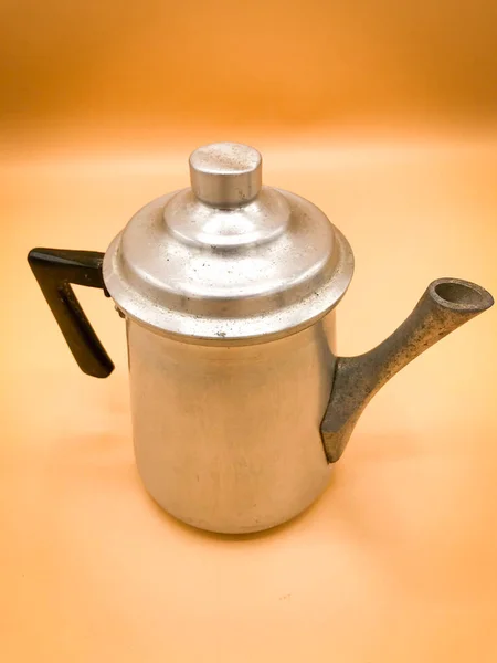 Vintage alluminium pot for coffee or tea — Stock Photo, Image