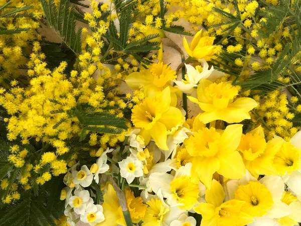 Buket Indah Bunga Kuning Untuk Hari Wanita — Stok Foto