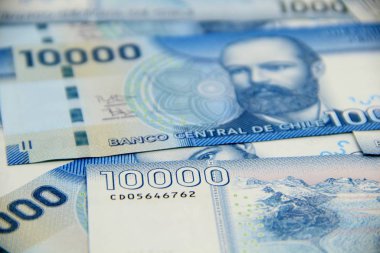 Şili pezosu banknotları, yakın plan para