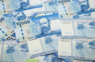 Şili pezosu banknotları, yakın plan para