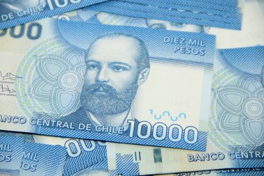 Şili pezosu banknotları, yakın plan para