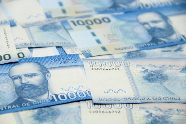 Şili pezosu banknotları, yakın plan para