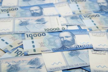 Şili pezosu banknotları, yakın plan para