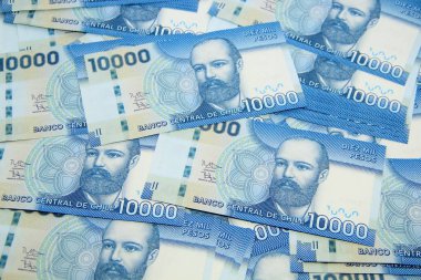 Şili pezosu banknotları, yakın plan para