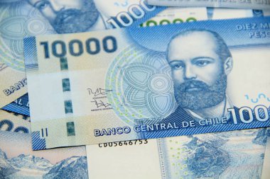 Şili pezosu banknotları, yakın plan para