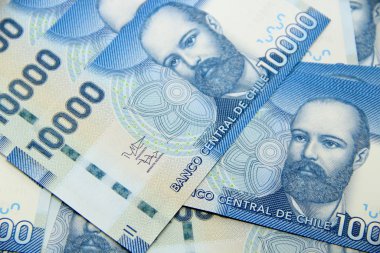 Şili pezosu banknotları, yakın plan para