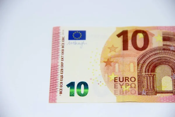 Euro Banknote Auf Weißem Hintergrund — Stockfoto