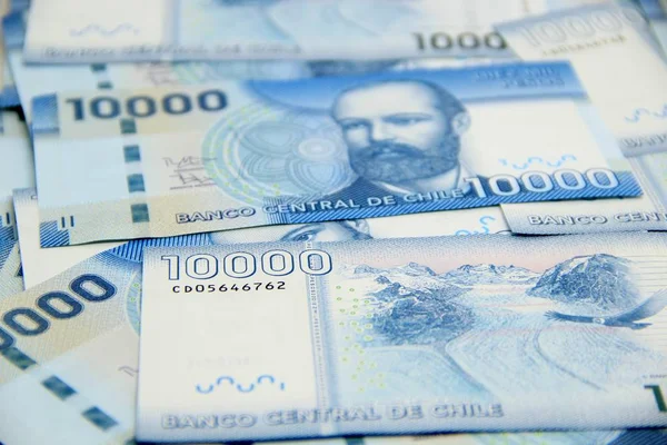 Şili pezosu banknotları, yakın plan para
