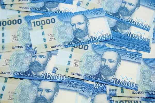 Şili pezosu banknotları, yakın plan para